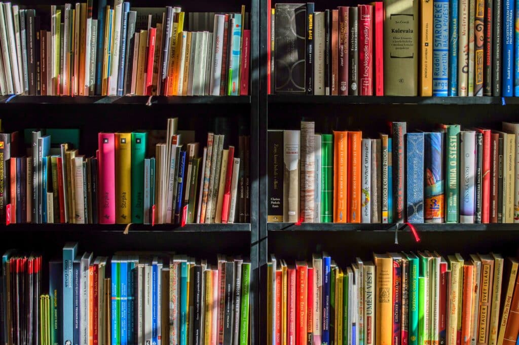 Books on a bookshelf